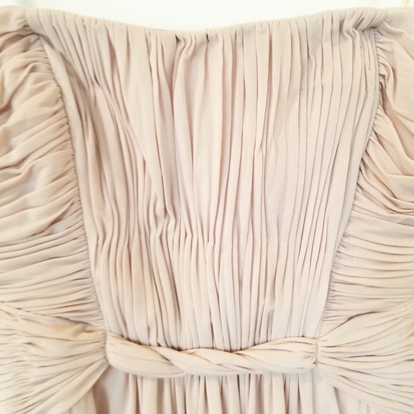 BCBG MAXAZRIA Eve Strapless Pleated Braided Flowy Mini Formal Dress Blush Lined - Picture 5 of 16